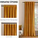 MIULEE Velvet Curtains 96 inches 2 Panels - Luxury Blackout Curtains for Bedroom Living Room Thermal Insulated Fall Decor Super Soft Window Drapes Rod Pocket & Back Tab, Mustard Yellow