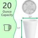 20 OZ Foam Cups With Lids for Hot & Cold Drinks, USA-Made 50-Pack. Ideal Styrofoam Coffee Cups, Insulating To-Go Cups for Soda, Tea, Juice - Sturdy, Disposable & comparable to Industry standard 20J20