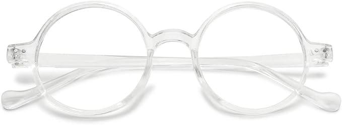 Round Blue Light Blocking Reading Glasses for Women Men Retro TR90 Ultra-light Nerd Eyeglasses Readers Eyewear