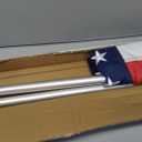 6 Feet Tangle Free Spinning Flag Pole Kit with American Flag (3x5) - Outdoor Flag | Embroidered Stars - Includes Flagpole Bracket - Rust Free (White)