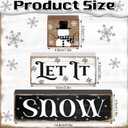3 Pcs Winter Let It Snow Tiered Tray Decor Table Sign Winter Theme Wood Decorations Centerpiece Decor for Party Gift Desk(Snowman Style)