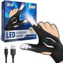 LED Flashlight Gloves Valentines Day Gifts for Him Fathers Day for Dad Stocking Stuffers for Men Adults Gifts for Men Birthday Gadgets for Boyfriend Husband Fishing Camping Repairing Tools