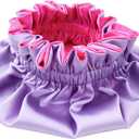 AKISS Baby Infant Newborn Toddler Satin Silk Hair Bonnet for Baby Girl Boy Sleeping Kids Cap Hat (0-3 Months, Fuchsia + Lavender)