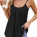 Womens Floral Crewneck Summer Tank Tops 2025 Loose Fit Sleeveless Shirts Casual Flowy Tunic Cami Top (Black)