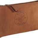 Klein Tools 5139L Zipper Bag, Top-Grain Leather Tool Pouch with Strong Zipper Close, 12-1/2-Inch, Brown