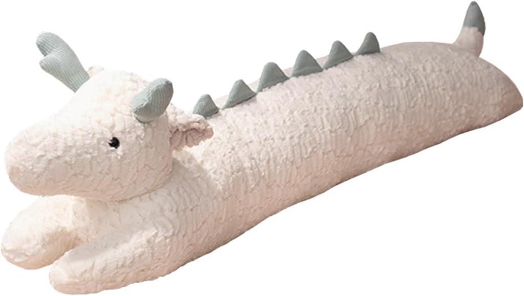Dragon Plush Pillow - 47 Inch Dragon Stuffed Animal - Birthday, Christmas, Valentine's Day Gift for Kids Boys Girls (White) (47 inch, White)