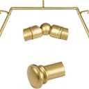 TONIAL 3/4 Inch Bay Window Curtain Rods, 36 to 72 Inch Center Rod for window 24 to 68 Inch, 20 to 36 Inch Side Rod for window 16 to 32 Inch, Decorative Drapery Rods with Small Cap Finial, Antique Gold