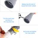 Washing Machine Drain Hose Universal 11.4 FT Dishwasher Drainage Hose Flexible Corrugated Washer Hose Extension Kit with 1 U-Bend Holder, 1 Extension Adapter and 4 Steel Clamps