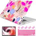 DONGKE Compatible with Older MacBook Pro 16 inch Case 2020 2019 Release A2141 with Touch Bar Fits Touch ID, Plastic Hard Shell & Keyboard Cover & Screen Film - Floral Artistic
