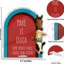 Funny Farmhouse Bathroom Decor - Funny Farm Animals Bathroom Sign for Restroom Shelves Toilet Tank Decor - Make It Quick Sign