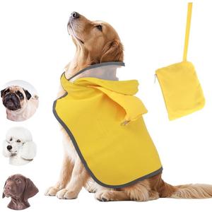 Dog Raincoat, Adjustable Dog Rain Jacket with Clear Hooded Double Layer for Large Medium Small Dogs Puppies, Yellow, S