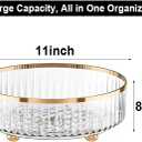 Rotating Skincare Makeup Organizer, 11" Round Lazy Susan, Turntable Vanity Organizers and Storage, Clear Large Spinning Cosmetic Perfume Display Cases (Clear)