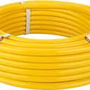 17FT Standard 1/2' Fexible Propane Gas Line Hose, 1/2in Corrugated Stainless Steel Tubing Pipe, Natural Gas Line Propane Pipe Conversion Kit Grill Hose with 2 Male Adapter Fittings