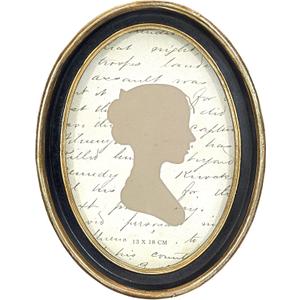 AELS 5x7 Inch Vintage Picture Frame, Elegant Antique Photo Frames with Glass Front, Photo Display, Tabletop Wall Hanging, Gift Ideas, Black Oval with Gold Trim