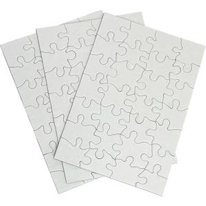 24 Blank Jigsaw Puzzles - 5.5 inch x 8 inch, 28 Pieces per Puzzle - Excellent for Kids Activities, Arts & Crafts, Invitations, Blank Puzzles to Draw On
