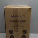 Keenray Towel Warmer for Bathroom, Towel Warmer Bucket with Heating Progress Bar, Fragrance Disc Holder, Leather Handle, Auto Shut-Off Towel Bucket Fits Up to Two 40" x 70" Towels, Bathrobe, Blankets (White/Champagne Gold)