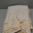 LUSHVIDA 6 Packs Vinyl Tablecloths with Flannel Backing for 8ft Rectangle Folding Table Cloths - Waterproof Plastic Picnic Table Covers with Elastic Corners, 30x96 inch, Ivory