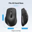 TECKNET 3-Device Wireless Mouse, Rechargeable Dual-Mode (2.4G & BT 5.0), Silent USB-A & Bluetooth Mouse, 6-DPI up to 4800, Wide Compatibility - Black