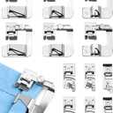 QWORK Sewing Machine Feet, 6 Pcs Narrow Rolled Hem Foot(3/4/6mm), 6 Pcs Wide Rolled Hem Presser Foot (4/8,6/8,8/8inch), Sewing Accessories