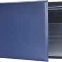 7 Ring Business Check Book Binder, 600 Checks Capacity for 9" x 13" Sheets, PU Leather Checkbook Holder with Zip Pouch [Dark Blue]