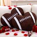 Novabright 2 Pcs Heart Football Pillows 13.8 Inches Valentine Plush Throw Pillows Cute Fluffy Heart Throw Cushion Rabbit Fur Valentine's Gifts for Girls Women Sofa Bed Decor