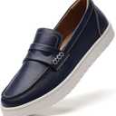 QAE Loafers for Women Penny Loafers Slip On Sneakers Women's Shoes Dressy Casual Comfortable Ladies Fall Shoes (7.5, Blue)