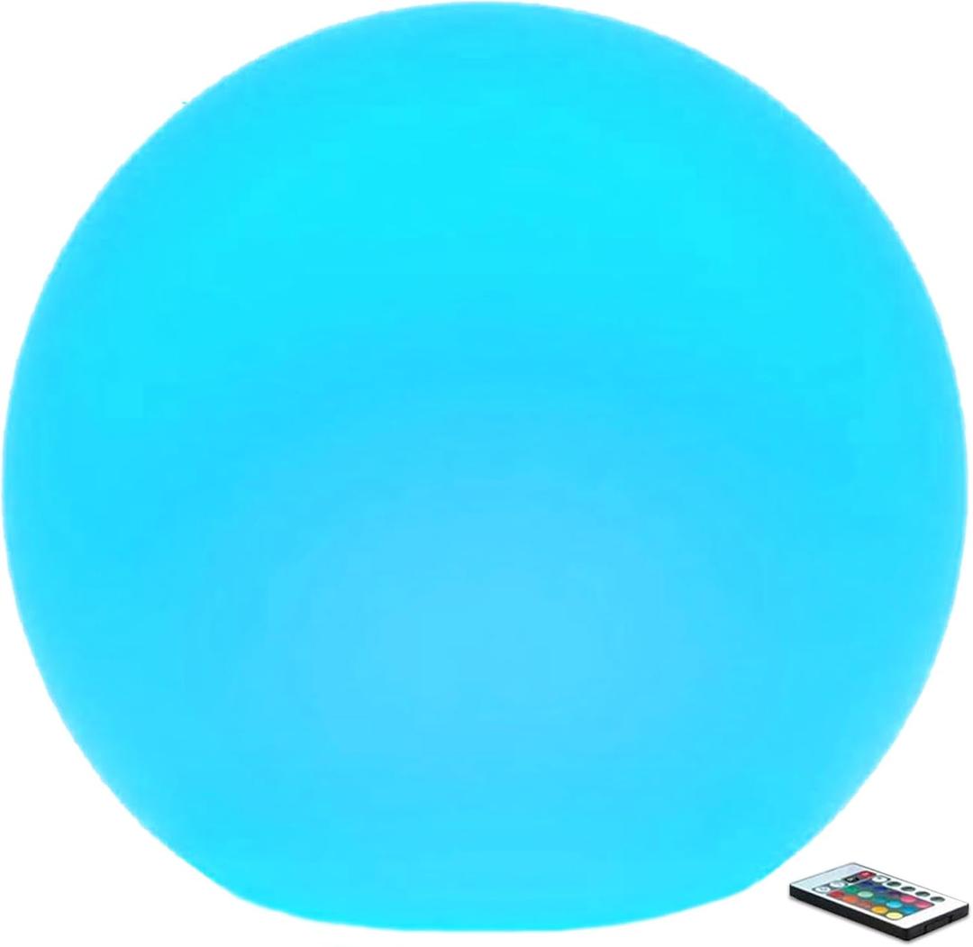 Borelor LED Ball Light, 14-Inch Rechargeable & Remote Control Globe Lights 16 RGB Colors Changing Indoor/Outdoor Night Light for Home/Party/Lawn/Desk Decoration