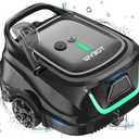 WYBOT A1 Robotic Pool Cleaner – Dual Layer Filtration, Strong Suction, 130 Mins Runtime, Robot Pool Vacuum for Above-Ground & Flat Pools up to 1,100 Sq. Ft., 4 Cleaning Modes, Abyss Black Green