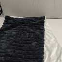 BEDELITE Fluffy Faux Fur Body Pillow Cover with Zipper, Luxury Plush 3D Striped Pillow Cover 20x54 Inches, Super Soft and Cozy Long Body Pillow Pillowcase for Bed Sofa Couch Room Decor(Black Grey)