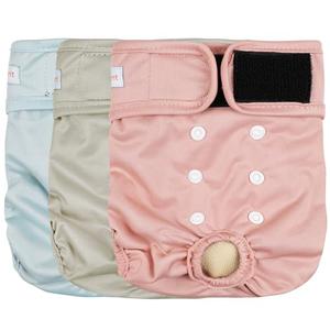 Langsprit Washable Female Dog Diapers (3 Pack) - No Leak Reusable Diapers for Doggy Female in Period - Highly Absorbent Dog Heat Panties with Adjustable Snaps Black M Size