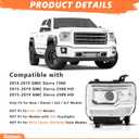 Clear Headlight Assembly Fit for 2014-2018 GMC Sierra 1500/2015-2019 GMC Sierra 2500HD 3500HD with LED DRL, Driver Passenger Siede Headlamp,Chrome Housing