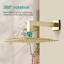 Square Rain Shower Head, High Flow Stainless Steel,Work with any decorative styleAll Metal Rainfall Shower Head (Brushed Gold, 10)