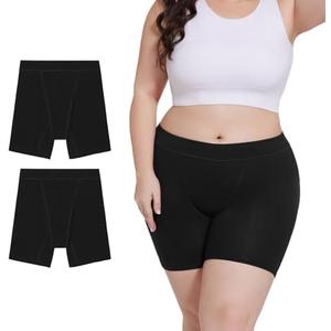 Allbase Incontinence Underwear for Women Washable Period Boxers Briefs Heavy Flow Leakproof Overnight High Absorbency Menstrual Postpartum Bladder Control Boyshorts Panties 4X-Large Pack of 2