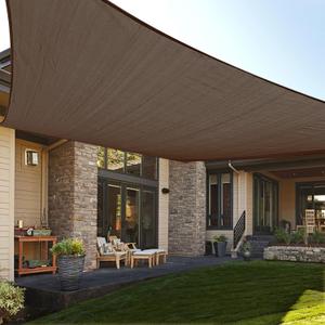 LOVE STORY Sun Shade Sail, 12' x 16' Rectangle Brown Patio Shade Sail Sunshades Cover for Outdoor Backyard Shading UV Block (We Make Custom Size)