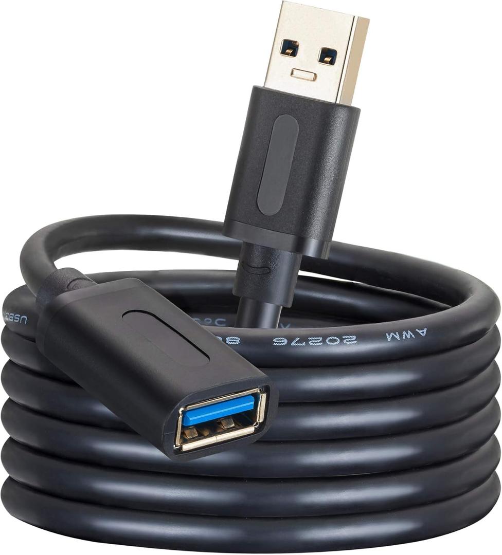 USB 3.0 Extension Cable 20Ft,USB 3.0 High Speed Extender Cord Type A Male to A Female for PlayStation, Xbox, USB Flash Drive, Card Reader, Hard Drive,Keyboard, Printer, Scanner(20Ft/6M)