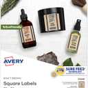 Avery Kraft Brown Square Labels with Sure Feed Technology, 2" x 2", Print to The Edge, Laser/Inkjet Printable Labels, 300 Total (22846)