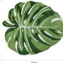 Panstar Green Leaf Kids Rug, Monstera Shaped Rug for Bedroom Bathroom Non Slip Microfiber Tufted Plant Large Bath Mat Boho Home Decor Large Size 43"X36"