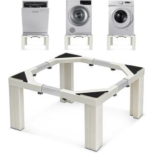 Nefish Steel Laundry Pedestal for Washer and Dryer Height 12" Heavy Duty Washing Machine Pedestals Stand with 4 Strong Feet 21-29 Inch Multi-Functional Appliance Base for Refrigerator