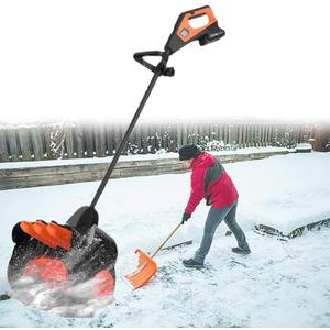 Cordless Snow Shovel, 21V | 41cm | 2-Ah Cordless Snow Blower, Battery Snow Blower with Adjustable Front Handle (2 Battery & Quick Charger Included)