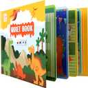 Busy Board from 1 Year Busy Book, Quiete Book Tranquility Book Montessori for Toddlers, Puzzle Book Educational Toys, Kids Preschool Puzzle Book Toy Book for Kids from 2 Years Old (Dinosaurs)
