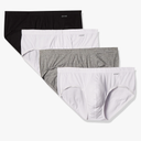 2(X)IST mens Essential Cotton Bikini Brief 4-pack Underwear, Heather Grey/White/Black, Medium US M