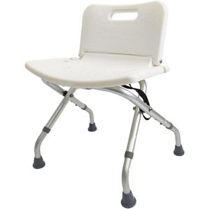 Foldable Shower Stool for Kids & Teens Adjustable Height Bath Stool with Back Support Non-Slip Feet, Compact Folding Shower Chair for Inside Shower or Tub 300 lb Capacity