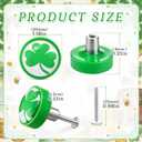 Fumete 12 Pieces St. Patricks Day Decorations Knob Covers Shamrock Clover Drawer Pulls for Cabinets Kitchen Dressing Wardrobe with Screws,Green Lucky Clover Irish Themed Knobs,1.1 Inches/ 28 mm