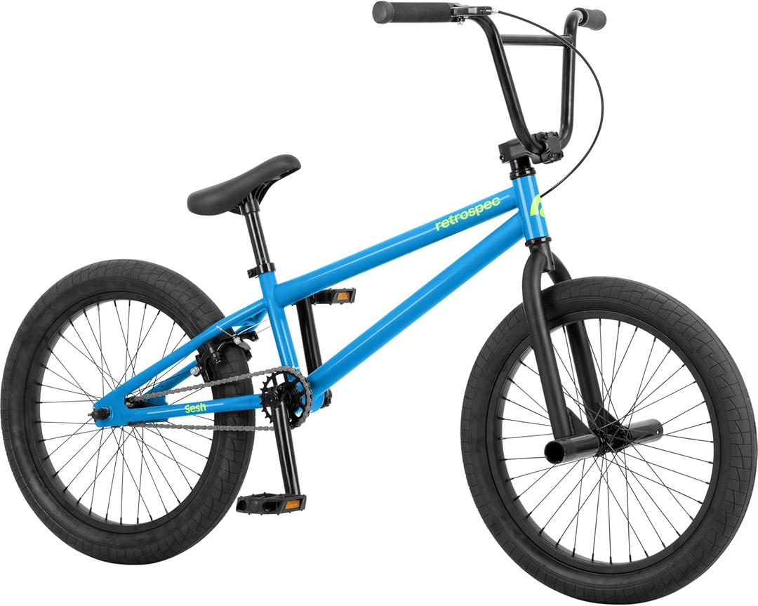 Retrospec Sesh 20 Kids BMX Bike - Freestyle Youth Bicycle for Boys and Girls With Removable Axle Pegs, U-Brake, Threadless Steering and Shock-Absorbing Tires for Children Ages 6-11 Years Old