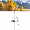 Height Adjustable Rolling TV Stand for 37-86 Inch TV up to 110 Pounds, Portrait to Landscape, Heavy Duty Mobile TV Cart with Shelf Max VESA 600x400mm (White)