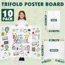 10 Pack White Trifold Poster Board, 36in x 48in Corrugated Project Board