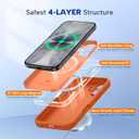 Miracase Magnetic for iPhone 17 Case, Compatible with MagSafe, Integrated Silicone Camera Control Cover, 3.0mm Thicken Shockproof Drop Protection Phone Case for 17,Orange
