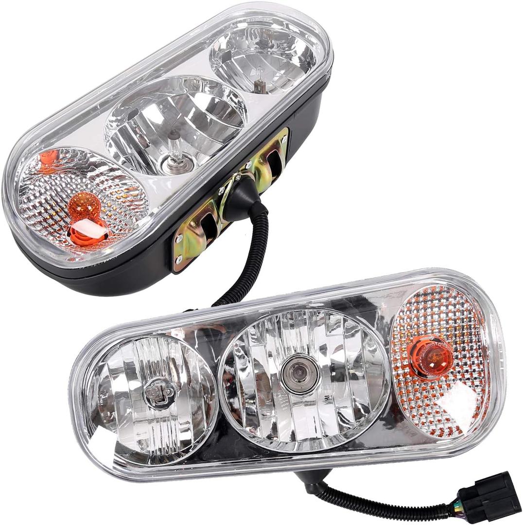 KUAFU Universal Halogen Snow Plow Lights Compatible with Boss Western Blizzard Meyer Snow Way Curtis Snow Dog Replace for 1311100 W/Yellow Turn Light and White Low Beam Light High Beam Light Lamp Kit