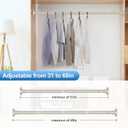 CorkLatta Brushed Nickel Shower Curtain Rod 31 to 68 Inch,1 Inch Diameter Adjustable Spring Tension Stainless Steel Telescoping Rod,Easy Install,No Rust
