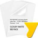 Kosiz 100 Pack Matte Self Adhesive Laminating Sheets, 9 x 11.5 Inches, 4 Mil Thick for Letter Size 8.5 x 11 Matte Finish Self Lamination Sealing, No Heat Laminating, With Scraper
